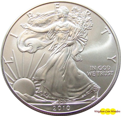 2010 1oz Silver American Eagle - Click Image to Close